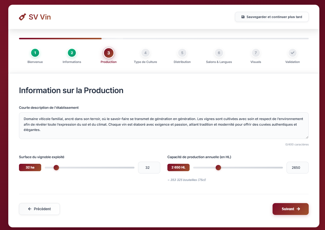 Dashboard producteur